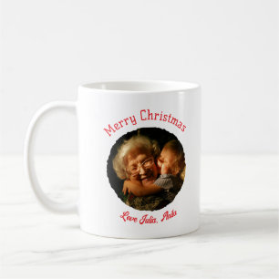 Prettig kerstfeest oma dochter foto cirkel koffiemok