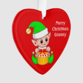 Prettig kerstfeest oma & Lieve kerstelf Ornament (voorkant)