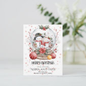 Prettig kerstfeest Oma & Opa aangepaste naam kaart (Staand voorkant)