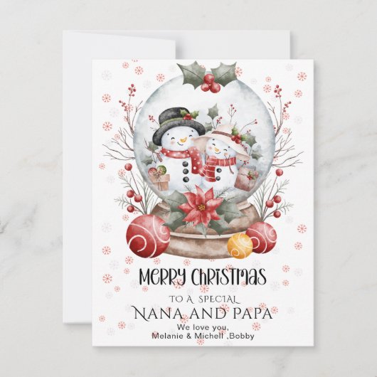 Prettig kerstfeest Oma & Opa aangepaste naam kaart (Voorkant)