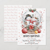 Prettig kerstfeest Oma & Opa aangepaste naam kaart (Voorkant / Achterkant)