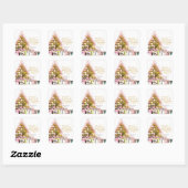 Prettig Kerstfeest ooit, dennenboom Vierkante Sticker (Vel)