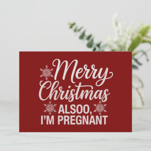 Prettig Kerstfeest Ook Ben Ik Zwanger Baby Aankond Feestdagenkaart