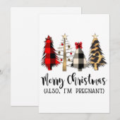 Prettig Kerstfeest Ook Ben Ik Zwanger Zwangerschap Feestdagenkaart (Voorkant / Achterkant)