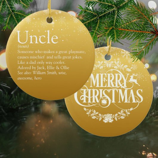 Prettig Kerstfeest Oom Funcle Definitie Keramisch Ornament