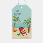 Prettig kerstfeest op het strand cadeaulabel (Achterkant)