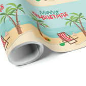 Prettig kerstfeest op het strand cadeaupapier (Rol Hoek)