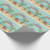 Prettig kerstfeest op het strand cadeaupapier (Hoek)