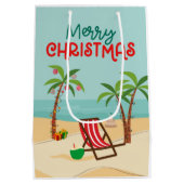 Prettig kerstfeest op het strand medium cadeauzakje (Achterkant)