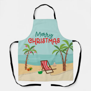 Prettig kerstfeest op het strand schort