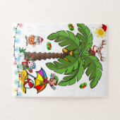 Prettig kerstfeest op het strand van Kerstman  Legpuzzel (Horizontaal)