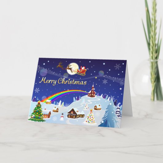 Prettig kerstfeest op volle maan kaart (Voorkant)