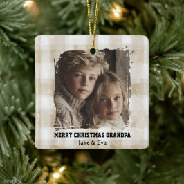Prettig kerstfeest opa | Familie Foto Ornament