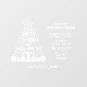 Prettig kerstfeest, openingsuren bordje, raamsticker (Vel)