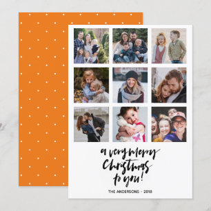 Prettig Kerstfeest   Oranje   9 foto collage Kaart
