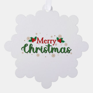 Prettig kerstfeest ornament kaart