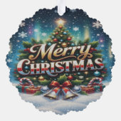 Prettig kerstfeest ornament kaart (Achterkant)