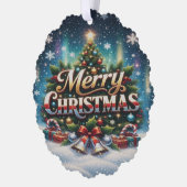 Prettig kerstfeest ornament kaart (Links)