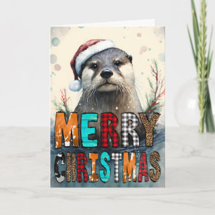 Prettig kerstfeest Otter Kaart