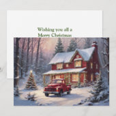 Prettig kerstfeest Oud Cottage Feestdagenkaart (Voorkant / Achterkant)