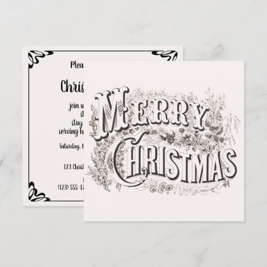 Prettig kerstfeest, Oud Kerstfeestje Kaart (Voorkant / Achterkant)