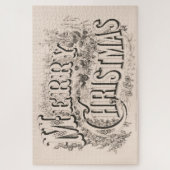 Prettig kerstfeest, Oude Currier & Ives Print Legpuzzel (Verticaal)
