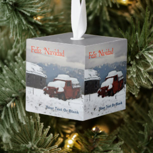 Prettig Kerstfeest - Oude Rode Vrachtwagen Decoratie
