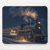 Prettig kerstfeest Oude trein in de sneeuw Muismat (Voorkant)