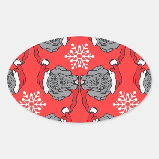 Prettig kerstfeest! ovale sticker (Voorkant)