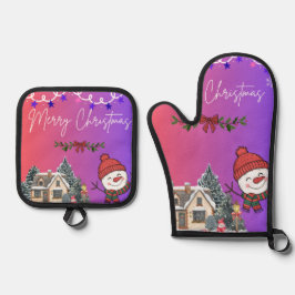 Prettig kerstfeest  ovenwant & pannenlap set
