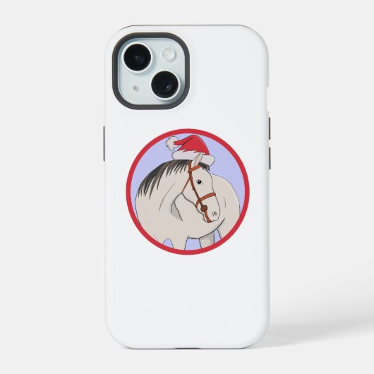 Prettig kerstfeest Paard iPhone 15 Case (Achterkant)