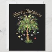 Prettig kerstfeest Palmboom Licht Nieuwjaar Tropis (Achterkant)