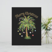 Prettig kerstfeest Palmboom Licht Nieuwjaar Tropis (Staand voorkant)