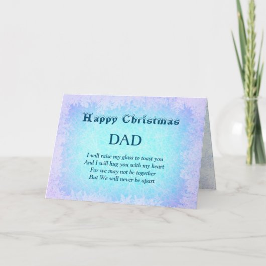 Prettig kerstfeest Papa afstandsgroet Kaart (Voorkant)