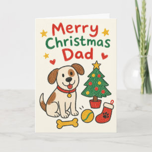 Prettig kerstfeest Papa van de hond kaart