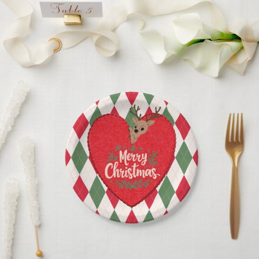 Prettig kerstfeest Papieren bord (Huwelijk)