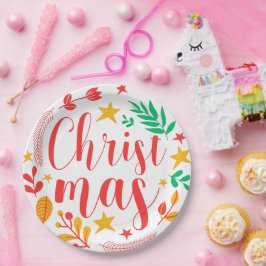 Prettig kerstfeest papieren bordje