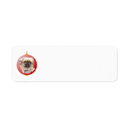 Prettig kerstfeest Pekingees Etiket (Voorkant)