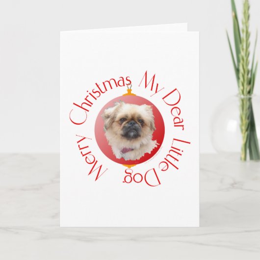 Prettig kerstfeest Pekingees Feestdagen Kaart (Voorkant)