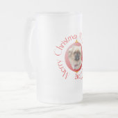 Prettig kerstfeest Pekingees Matglas Bierpul (Voorkant links)
