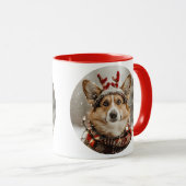 Prettig kerstfeest Pembroke Welsh Corgi hond Mok (Voorkant rechts)