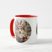 Prettig kerstfeest Pembroke Welsh Corgi hond Mok (Voorkant links)