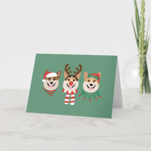 Prettig kerstfeest Pembroke Welsh Corgi honden Bedankkaart