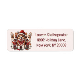 Prettig kerstfeest Pembroke Welsh Corgi Puppies Etiket