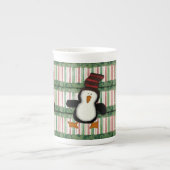 Prettig kerstfeest, Penguin Stripe Porselein Kop (Voorkant)