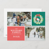 Prettig kerstfeest Pepermunt Holiday Krans Feestdagenkaart (Voorkant / Achterkant)