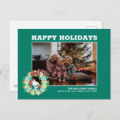 Prettig kerstfeest Pepermunt Holiday Krans Feestdagenkaart (Voorkant / Achterkant)