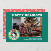 Prettig kerstfeest Pepermunt Holiday Krans Feestdagenkaart (Voorkant / Achterkant)