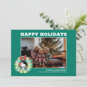 Prettig kerstfeest Pepermunt Holiday Krans Feestdagenkaart (Staand voorkant)