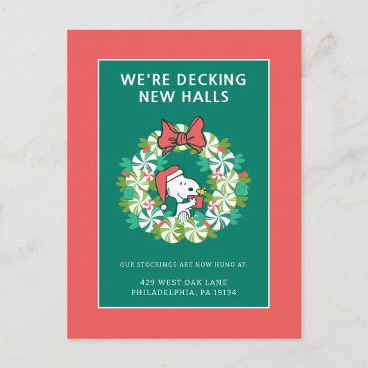 Prettig kerstfeest Pepermunt Holiday Krans Feestdagenkaart (Voorkant)